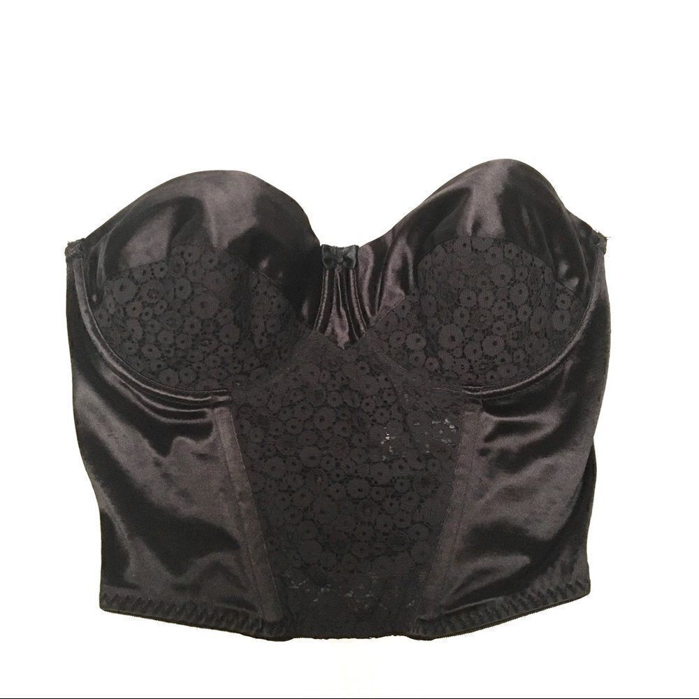 ‎Vintage Cacique satin & lace underwire bustier 36C